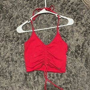 Hollister red halter top w/ built in bra